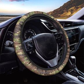 Vintage American Flag Print Steering Wheel Cover for Women Men,Patriotic Steering Wheel Protector Decorative Universal