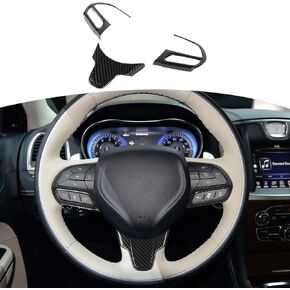 RT-TCZ for Chrysler 300C Steering Wheel Trim Compatible with Chrysler 300C Pacifica 2015 Up Carbon Fiber Interior Accessories 3pcs