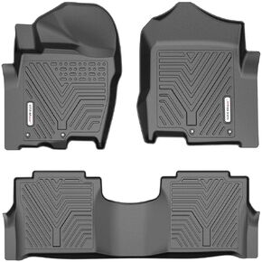 YITAMOTOR Floor Mats Compatible with 2017-2021 Nissan Titan, 2016-2021 Nissan Titan XD Crew Cab with 1st Row Bucket Seat, Custom Fit Floor Liners, 1st & 2nd Row All-Weather Protection, Black