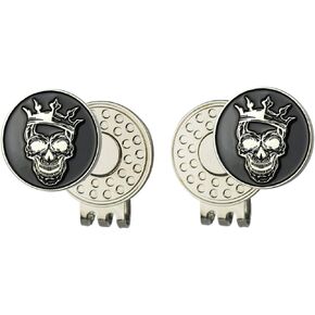 Enamel Skull Ball Marker with Golf Hat Clip