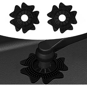 2 PCS Car Wiper Hole Protective Cover, Environmentally Friendly High-elastic PVC Silicone Surround Design Wiper Pad Snow Cover, 360° Fitting Auxiliary Accessories, for Most Cars (Black)