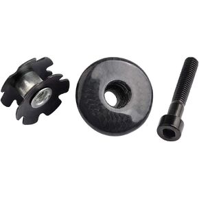 غطاء علوي لسماعة الدراجة من ألياف الكربون وغطاء جذع الدراجة وM6x35mm مسمار تيتانيوم برأس ألين مع صامولة نجمة لدراجة الطريق MTB BMX 1-1/8" سيقان وشوك