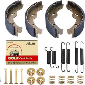 Roykaw EZGO Brake Shoes Pads and Spring Kit Compatible with1996-Up TXT/ST350/Workhorse and Yamaha 1993-Up G14, G16, G19-G22 Golf Cart Models Replaces # 27943G01, 70794G01, 70795G01