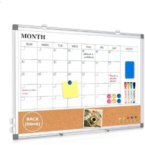 Whiteboard Cork Board Combo for Wall, WALGLASS 36" x 24" Double-Sided Large Dry Erase Whiteboard Corkboard Combination, Hanging Wall Mount Bulletin Board with Aluminum Frame for Office, Home, School
