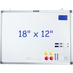 M&G White Board Dry Erase Board 36" x 24" Magnetic Whiteboard for Wall, 2 Markers & 4 Magnets & 1 Eraser, Hanging Whiteboard with Metal Frame for Drawing Planning Message Use in School Office Home