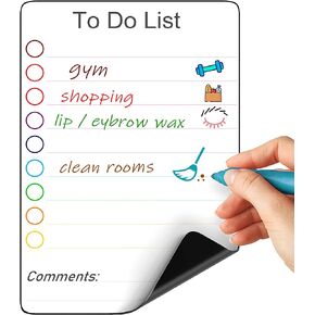 Small Magnetic Whiteboard for Fridge 5.5x8 in - Dry Erase Board for Refrigerator - Small Magnetic List for Frig - Magnetic White Board Sheet - Fridge List Magnet - Magnetic Grocery Shoping List