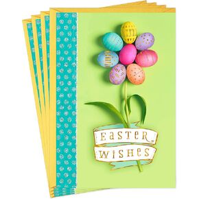 Hallmark Pack of Easter Cards, Easter Egg Flower (4 Cards with Envelopes)
