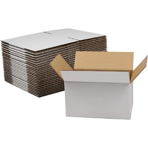 12x8x5 Inches Shipping Boxes, Brown Corrugated Cardboard Boxes for Small Bussiness, 25 Pack