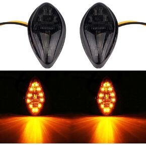 2 Pcs LED Flush Mount Motorcycle Turn Signals Light Kit Brake Blinker Indicator kit for 2014-2018 Honda Grom Front Blinkers Smoke Lens Amber Light 12V(Transparent Len)