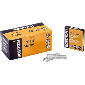 Bostitch Office B8 PowerCrown Staples, 0.25 Inches, Maximum Penetration, Reduced Jamming, 10,000 Count Box, (SB8-10M)