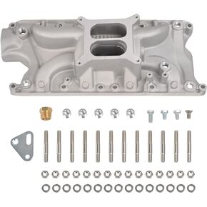 Dual Plane Satin Aluminum Intake Manifold Compatible with SBF Small Block Ford V8 260 289 302 Black