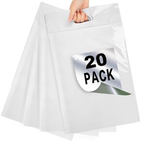 Poly Mailers 11X15 Inch, Package Envelopes, Packaging Bags, Plastic Mailing Bags for Clothes/Small Business, Clothing Bags for Shipping, 20 Pack, White