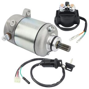 Starter w/Relay & Ignition Switch for Honda Recon 250 97-04 TRX250 TRX250TE TRX250TM, Sportrax 250 01-20 TRX250EX TRX250X, 31200-HM8-003 31200-HM8-A41, Recon 250 Starter,Sportrax 250 Starter