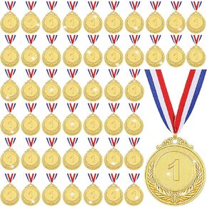Yinkin Gold Award Medals, Medals for Awards for Kids Winner Medals with Ribbon 1st Place Medals for Sports Competitions Party Spelling Bees Gymnastics Soccer Team