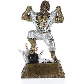 Decade Awards Monster Bowler Trophy - 6.5 Inch Tall | Beast Bowling Award - Engraved Plate on Request