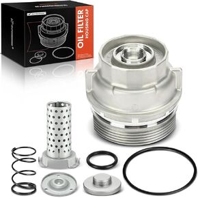 A-Premium Engine Oil Filter Cap Assembly Kit Compatible with Toyota and Lexus Vehicles - 2005-2021 - Avalon, Camry, Highlander, RAV4, Sienna, Tacoma, Venza - Replaces 15620-31060, 15643-31050