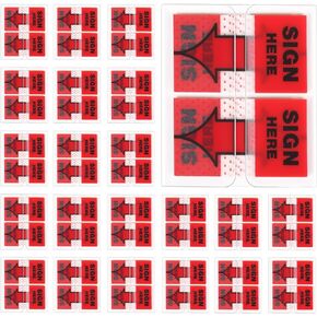 1500pcs/30 Packs Sign Here Tabs, Sign Here Stickers with Arrow Symbols, Sign Here Sticky Notes Arrow Tabs Sign Here Flags for Reminder Office School Notebook Annotation (Red)