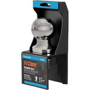 CURT 40083 Stainless Steel Trailer Hitch Ball, 6,000 lbs, 2-Inch Diameter, 1 x 2-1/8-Inch Shank