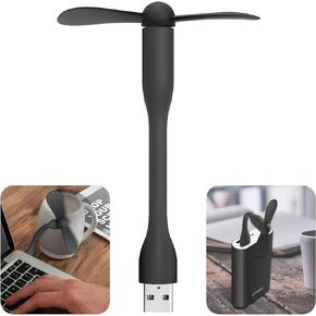 Cellet Mini USB Cooling Fan with Adjusting Neck. Compatible with All USB OUTPUTS, Notebook/DESKTOPS/LAPTOPS/Power Banks ECT. Silent Motor Voltage 5 V/Power 1W Desk Fan for at Home OR ON The GO.