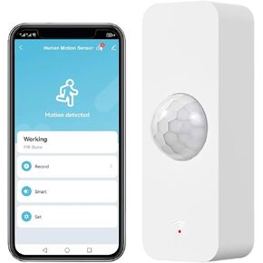 WiFi Motion Sensor, Smart Motion Detector for Home Security, Wireless Motion Sensor App Remote Monitor, Voice Command Compatible with Alexa. 4 Pack