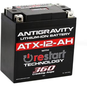 Antigravity ATX-12-AH Performance Lithium Motorcycle Powersport Battery with Built-In Jump Starting, 6.6Ah, ATV, Quad, UTV, Scooter, Lawn Mower, Generator Battery - Honda, Yamaha, Kawasaki, Suzuki