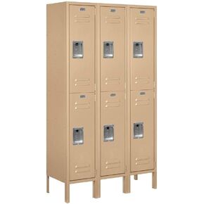 Salsbury Industries 62352BL-U Double Tier 36-Inch Wide 5-Feet High 12-Inch Deep Unassembled Standard Metal Locker, Blue