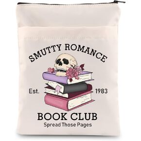 ENSIANTH Smutty Romance Book Club Gift Literature Bookish Book Sleeve Smut Reader Zipper Book Cover Spicy Reader Club Gift (Smutty Sleeve)