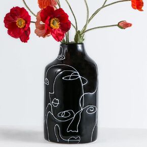 Ceramic Vase for Home Decor, Abstract Irregular Design Flower Vase, Living Room Decor Minimalist Decorative Vases for Pampas Grass