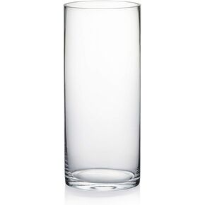 WGV Cylinder Vase, Diameter 5", Height 10", Clear Glass Floral Planter Container, Floating Candle Holder for Wedding Party Event Home Office Decor, 1 Piece
