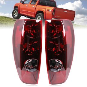Nakuuly Tail Light Compatible With 2004-2012 Chevry Colorado GMC Canyon Driver and Passenger Side Taillights Brake Rear Lamp Red Assembly without Halogen Bulb