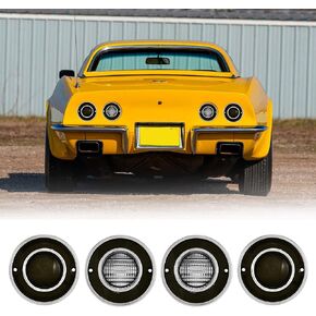 ALAVENTE 4Pcs Tail Light Backup Lights Smoked Lens Cover Compatible with Chevrolet Corvette C3 1975 1976 1977 1978 1979 Replacement Rear Lamp…