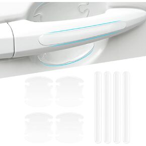 ZKFAR 4 PCS Car Door Handle Protector Sticker, Universal Car Door Bowl Scratch Protector, Clear Waterproof Door Bowl Paint Protection Film Covers (Transparent)