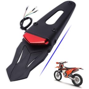 DREAMIZER Motorcycle Rear Fender LED Brake Red Tail Lights Lamp with Turn Signal Indicator for YZ80 YZ85 YZ125 YZ450f XT125 250 - Red Lens with 12LED Turn Signal Light