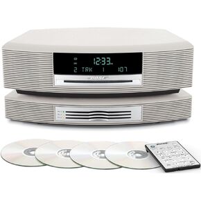 Bose Wave Music System with Multi-CD Changer -- Platinum White, Compatible with Alexa Amazon Echo (Renewed)