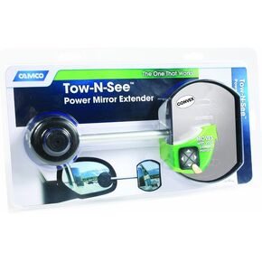 Camco 25664 Flat Tow-N-See Mirror - Driver Side, Black in Kuwait