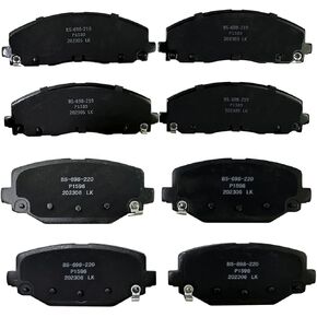 Front and Rear Ceramic Brake Pad Kit for 2012-2016 Chrysler Town & Country for 2012-2020 Dodge Grand Caravan Journey for 2012-2015 Ram C/V 2013-2014 Volkswagen Routan, Dual Piston