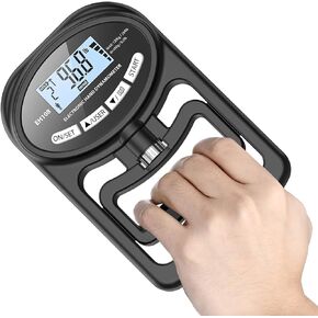Hand Dynamometer Grip Strength Trainer - Electronic Hand Grip Strength Tester Grip Strengthener Hand Exerciser Meter Digital Hand Grip Training Gauge 265 Lbs : 120 Kgs for Sport Home School Use