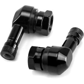 QWORK CNC Motorcycle Tire Valve Stems, 2 Pack 90 Degrees and Alloy Aluminum Valve Air Stems, Diameter 10-11.3mm, Blue