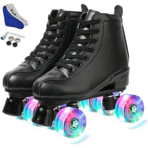 Classic Roller Skates High-Top Double-Row Leather Roller Skates for Women and Men