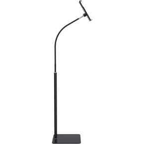 Tablet Floor Stand with Flexible Gooseneck and Stable Aluminum Base Suitable for 3.5" - 10.6" Smart Phone & Tablet Black