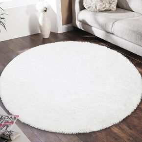 Easy-Going 4X4 Feet Round Area Rugs for Living Room, Non-Slip Floor Shaggy Rugs for Bedroom, Fluffy Shag Fuzzy Plush Soft Carpets, Indoor Carpet for Kids Boys Girls Dorm Nursery Room, Grey