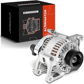 A-Premium Alternator Compatible with Dodge & Jeep Models - Dakota, Grand Cherokee, Cherokee, Wrangler, TJ, Comanche -1991-1998 - 2.5L 4.0L - 90A 12V CW 6-Groove Pulley - Replace# 10463782, 10463797