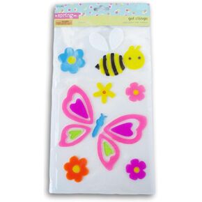 Spring Themed Butterflies, Bees, and Flowers Gel Window Clings - 35 Piece, Multicolor