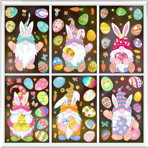 86 PCS Spring Window Clings Dwarf Flower Double-Sided Window Decals for Spring School Home Accessories Party Supplies for Glass Windows to Alert Birds, Anti-Collision Decoration, 9 Sheets