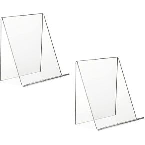 2 Pieces Acrylic Tablet Holder Book Stand Acrylic Display Easel Acrylic Book Easel for Displaying Pictures, Books, Notebooks, Music Sheets(Transparent)