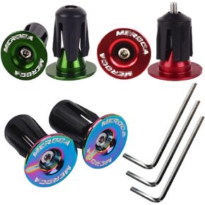 3 Pairs Bar End Plugs Aluminum Bike Handlebar Caps Expanding Locking Bar End Caps for Most Bicycles Road Mountain Bike MTB BMX Fixie