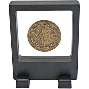 3D Floating Frame Transparent Flexible Medallion Medal Challenge Coin Poker Chip Guitar Piick Display Case Stand Holder Magic Suspension Box Black-Square Shape