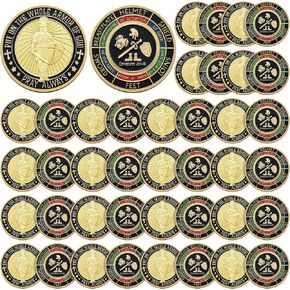 Nosiny 40 Pcs Put on The Whole Armor of God Coin Metal Commemorative Coin Antique Gold Prayer Coin for Christian Church School Party Prayers