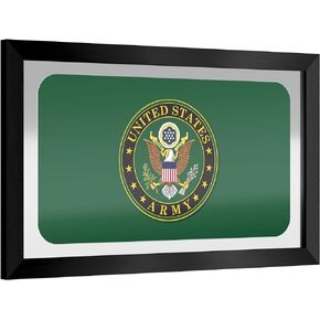 Wall Mirror - Ready-to-Hang United States Army Symbol Black Framed Rectangle Mirror - for Pub, Game Room, Garage or Home Bar in Saudi Arabia