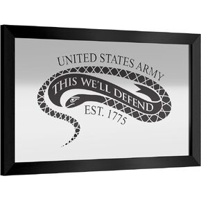 Wall Mirror - Ready-to-Hang United States Army The Horn Calls Black Framed Rectangle Mirror - for Pub, Game Room, Garage or Home Bar in Saudi Arabia